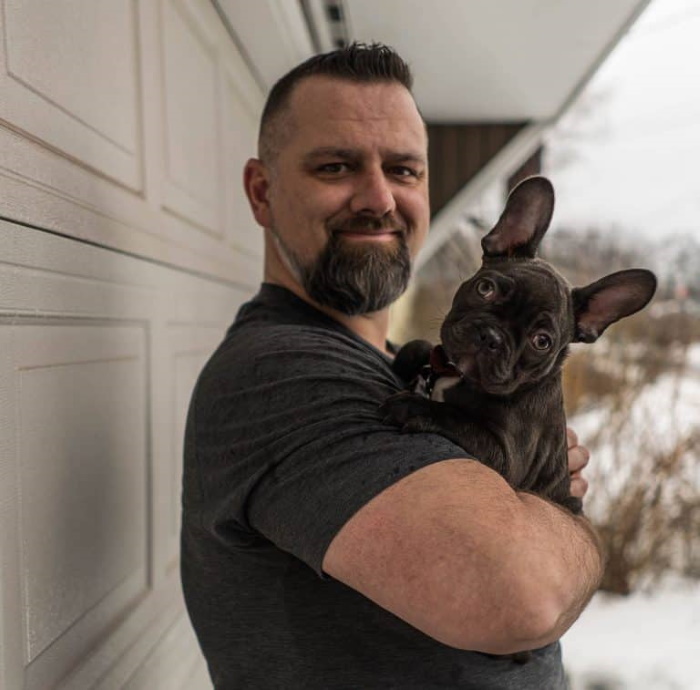 Kyle with Augie the French Bulldog