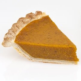 A slice of pumpkin pie